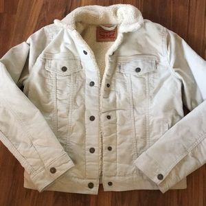 Levi white shearling jacket